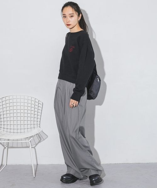 JEANASIS（ジーナシス）の「ポイントシシュウロゴウラケプルオーバー/149827（スウェット・レディース・ブラック/グレー/ボルドー・FREE）」の14枚目の写真