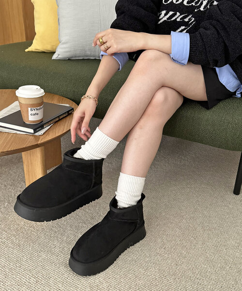 秋冬の足元をオシャレに♪】フェイクムートンブーツ《WEB限定