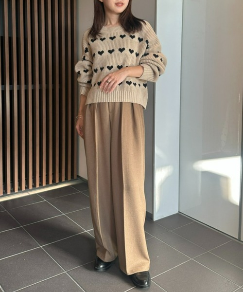 RANAN(ラナン)の「ハートラインニットプルオーバー(ニット/セーター・レディース・ネイビー/ベージュ/アイボリー・M/L/LL)」の6枚目の写真
