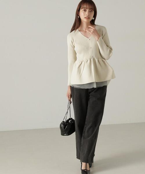 PROPORTION BODY DRESSING（プロポーションボディドレッシング）の「ワイドストレートデニム / 1214230905（デニムパンツ・レディース・ブルー/ブラック・MEDIUM/SMALL）」の4枚目の写真