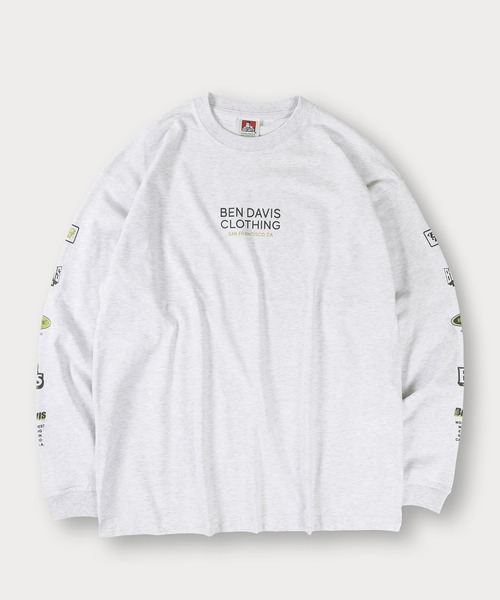 【セール】【BENDAVIS／ベンデイビス】2TEES LAYERED TAGGING/タギングロゴ バックプリント レイヤードロングTシャツ オーバーサイズ ロンT＆半袖T 2点セット（Tシャツ/カットソー）｜BEN DAVIS（ベンデイビス）