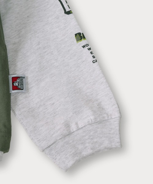 【セール】【BENDAVIS／ベンデイビス】2TEES LAYERED TAGGING/タギングロゴ バックプリント レイヤードロングTシャツ オーバーサイズ ロンT＆半袖T 2点セット（Tシャツ/カットソー）｜BEN DAVIS（ベンデイビス）