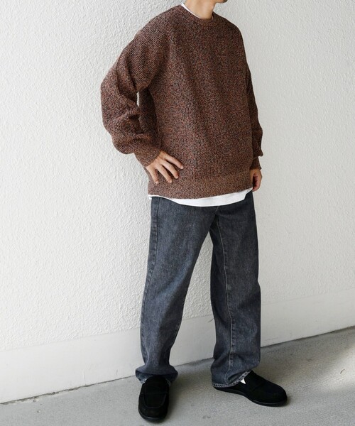 SHIPS any(シップス エニィ)の「SHIPS any: 〈手洗い可能〉メランジ カラー ミックス リラックス プルオーバー ニット◇(ニット/セーター・メンズ・オレンジ/レッド/イエロー/ブルー・X-LARGE/LARGE/MEDIUM)」の10枚目の写真
