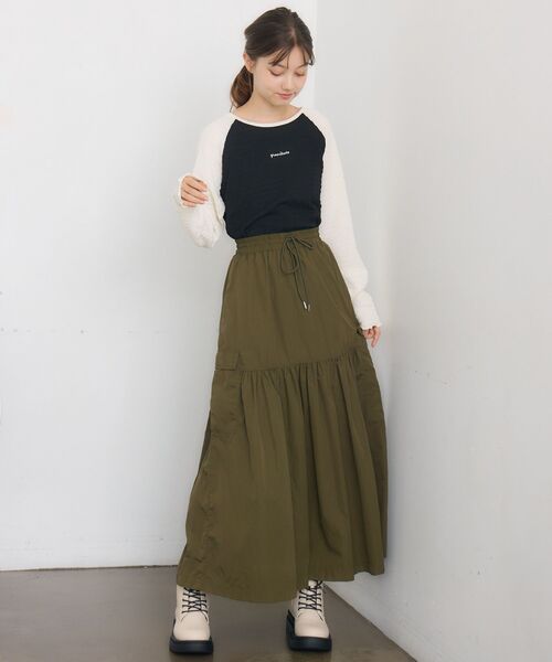 RETRO GIRL（レトロガール）の「ナイロンカーゴSK（スカート・レディース・ブラック/グリーン/ナチュラル・FREE）」の4枚目の写真