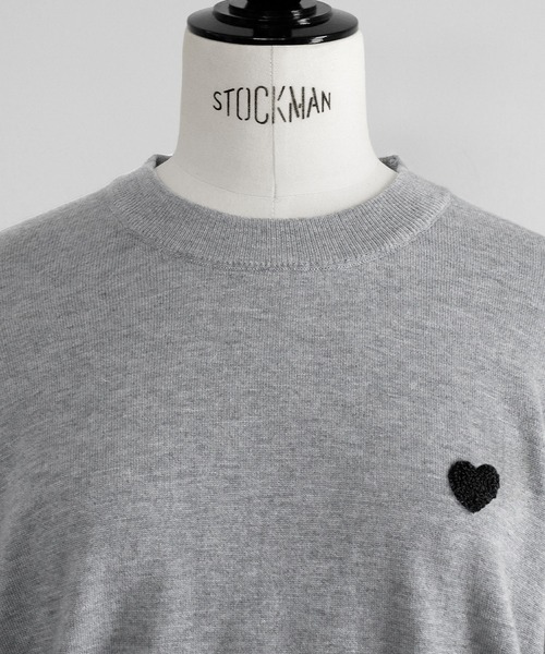 新色追加》ワンポイントハート刺繍ニットプルオーバー（ニット