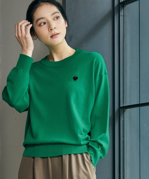 新品未使用CPG ロゴ刺繍 グリーン ニットセーター 新品未使用CPG ロゴ刺繍 グリーン ニットセーター さがら刺繍