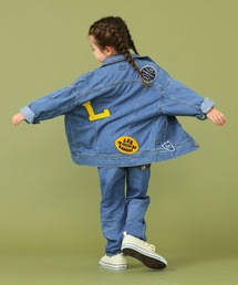 Lee/リー【110-150cm】キッズ ルーズデニムジャケット ワッペン パッチワーク