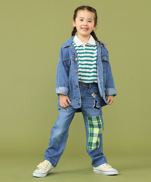 Lee/リー【110-150cm】キッズ ルーズデニムジャケット ワッペン