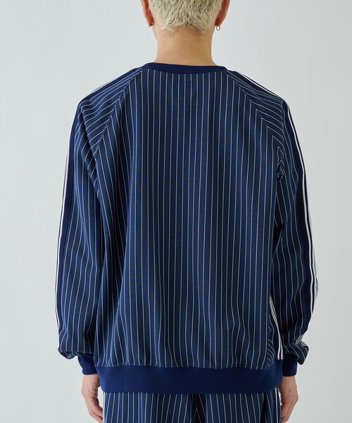 ニードルス needlesネイビー ストライプ 半袖ジャージ Needles（ニードルス）の「【Needles/ニードルズ】STUDIOUS別注Track L