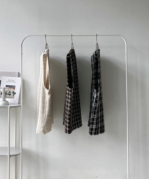 AS KNOW AS plus（アズノゥアズプラス）の「◇ツイードフリンジベスト（ベスト・レディース・ブラック系/ブラウン系/アイボリー系・FREE）」の12枚目の写真