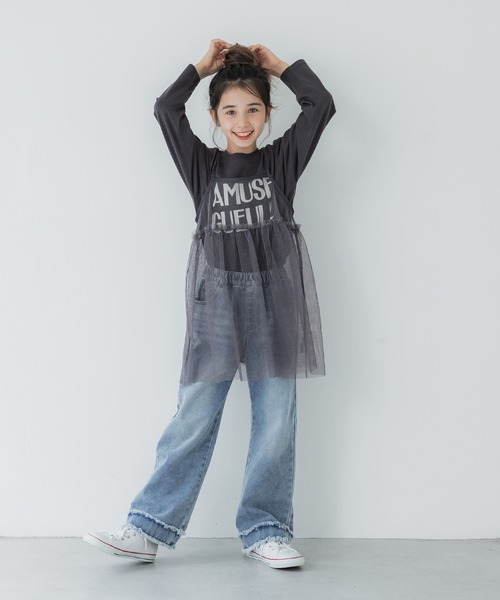 coca(coca)(コカ)の「キッズ 親子お揃い ラメチュール キャミチュニック(キャミソール・キッズ・アイボリー/グレー・120/130/140/150)」の5枚目の写真