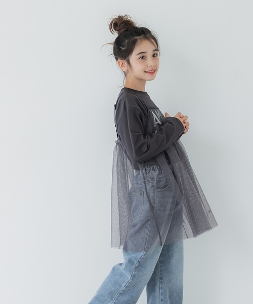 coca(coca)(コカ)の「キッズ 親子お揃い ラメチュール キャミチュニック(キャミソール・キッズ・アイボリー/グレー・120/130/140/150)」の6枚目の写真