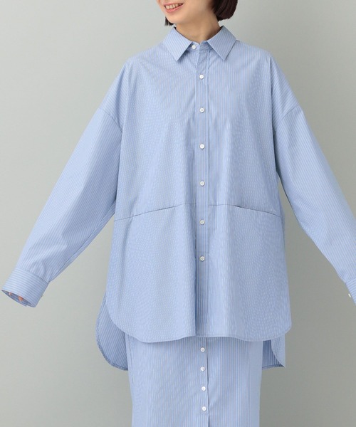 e/rm(イーアールエム)の「【e/rm】エステネージュストライプシャツ(シャツ/ブラウス・レディース・グリーン系その他3/アイボリー/ブラック/ブルー系その他3・FREE)」の7枚目の写真
