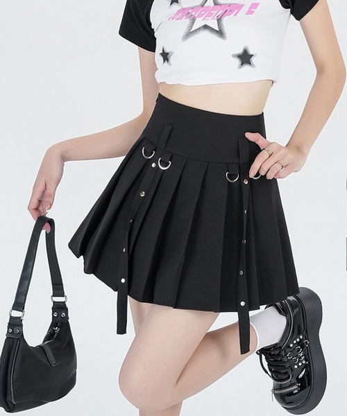 Sibra（シブラ）の「プリーツスカート　インナーパンツ付（スカート・レディース・ブラック/グレー・M）」の2枚目の写真