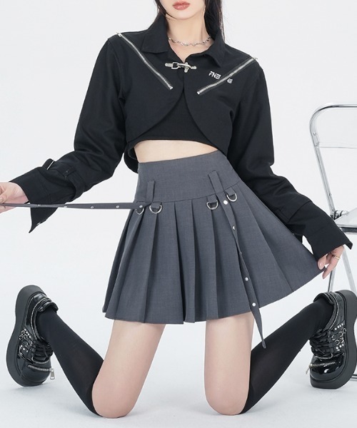 Sibra（シブラ）の「プリーツスカート　インナーパンツ付（スカート・レディース・ブラック/グレー・M）」の14枚目の写真