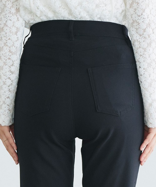 限定SALE⭐︎新品hitomi ribbon tuck pants ブラック　S セール】[MADE] ドミニクワイドロングスラックス（スラックス