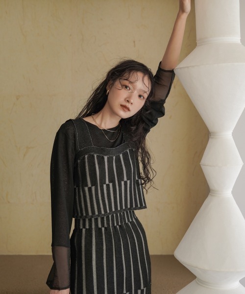 Bab(バブ)の「ジャガードニットビスチェ(ベスト・レディース・ブラック/アイボリー・FREE)」の17枚目の写真