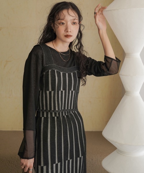 Bab(バブ)の「ジャガードニットビスチェ(ベスト・レディース・ブラック/アイボリー・FREE)」の18枚目の写真