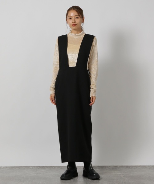 LAKOLE(ラコレ)の「ウールライクサロペット / 151103(サロペット/オーバーオール・レディース・ブラック/ブラウン/グレー・SMALL/MEDIUM)」の2枚目の写真