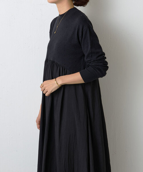 BEARDSLEY（ビアズリー）の「ドットニットコンビギャザーワンピース