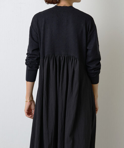 BEARDSLEY（ビアズリー）の「ドットニットコンビギャザーワンピース