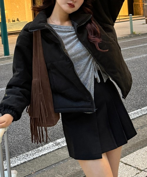 efill(エフィル)の「ワンオフショルダー ギャザー リボン 長袖Tシャツ / カットソー(Tシャツ/カットソー・レディース・ブラック/グレー・FREE)」の17枚目の写真