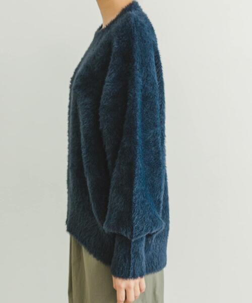 ITEMS URBANRESEARCH(アイテムズ アーバンリサーチ)の「シャギークルーネックニット(ニット/セーター・レディース・グリーン系その他/アイボリー/オレンジ/ネイビー・FREE)」の13枚目の写真