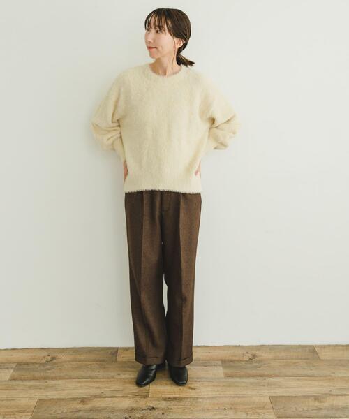 ITEMS URBANRESEARCH(アイテムズ アーバンリサーチ)の「シャギークルーネックニット(ニット/セーター・レディース・グリーン系その他/アイボリー/オレンジ/ネイビー・FREE)」の21枚目の写真