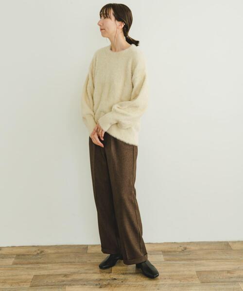 ITEMS URBANRESEARCH(アイテムズ アーバンリサーチ)の「シャギークルーネックニット(ニット/セーター・レディース・グリーン系その他/アイボリー/オレンジ/ネイビー・FREE)」の22枚目の写真