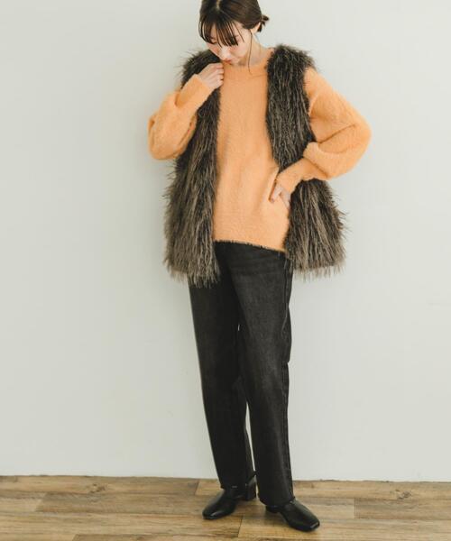 ITEMS URBANRESEARCH(アイテムズ アーバンリサーチ)の「シャギークルーネックニット(ニット/セーター・レディース・グリーン系その他/アイボリー/オレンジ/ネイビー・FREE)」の19枚目の写真