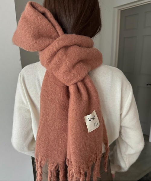 lawgy（ラウジー）の「bulky fluffy muffler / バルキーフラッフィーマフラー（マフラー・レディース・ピンク/イエロー/ベージュ/ブルーグレー/アイボリー・FREE）」の11枚目の写真