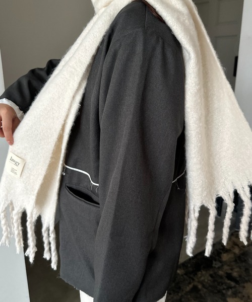 lawgy（ラウジー）の「bulky fluffy muffler / バルキーフラッフィーマフラー（マフラー・レディース・ピンク/イエロー/ベージュ/ブルーグレー/アイボリー・FREE）」の19枚目の写真