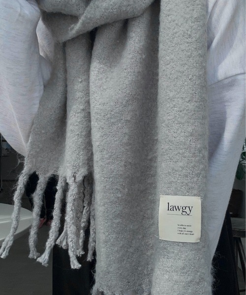 lawgy（ラウジー）の「bulky fluffy muffler / バルキーフラッフィーマフラー（マフラー・レディース・ピンク/イエロー/ベージュ/ブルーグレー/アイボリー・FREE）」の15枚目の写真