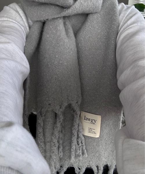 lawgy（ラウジー）の「bulky fluffy muffler / バルキーフラッフィーマフラー（マフラー・レディース・ピンク/イエロー/ベージュ/ブルーグレー/アイボリー・FREE）」の16枚目の写真