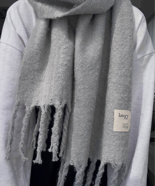 lawgy（ラウジー）の「bulky fluffy muffler / バルキーフラッフィーマフラー（マフラー・レディース・ピンク/イエロー/ベージュ/ブルーグレー/アイボリー・FREE）」の14枚目の写真