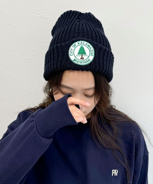 fredy emue(フレディエミュ)の「USAワッペンワッチ(ニットキャップ/ビーニー・レディース・ブラック/ネイビー・FREE)」の3枚目の写真