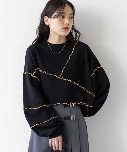 RAGEBLUE（レイジブルー）の「ウェーブメロウ/ショートスウェット（スウェット・レディース・ホワイト/ブラック/ライトブルー・FREE）」の3枚目の写真