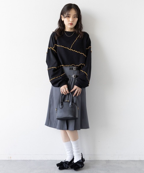 RAGEBLUE（レイジブルー）の「ウェーブメロウ/ショートスウェット（スウェット・レディース・ホワイト/ブラック/ライトブルー・FREE）」の6枚目の写真