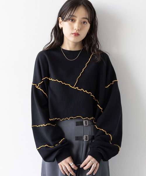 RAGEBLUE（レイジブルー）の「ウェーブメロウ/ショートスウェット（スウェット・レディース・ホワイト/ブラック/ライトブルー・FREE）」の10枚目の写真