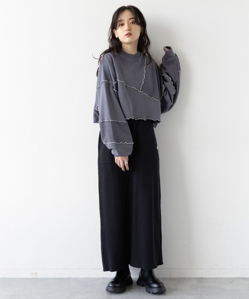 RAGEBLUE（レイジブルー）の「ウェーブメロウ/ショートスウェット（スウェット・レディース・ホワイト/ブラック/ライトブルー・FREE）」の19枚目の写真