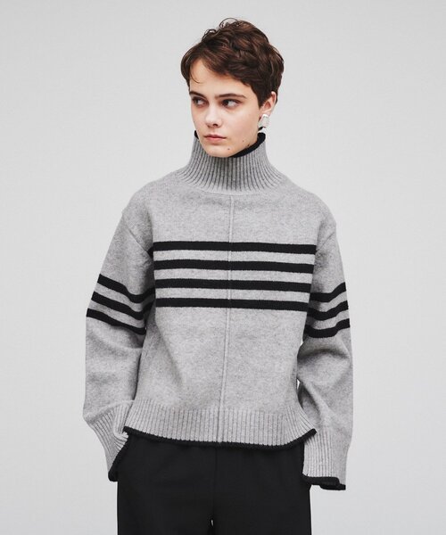 cloenc（クロエンス）の「◆【手洗い可】ハイネックニットプルオーバー（ニット/セーター・レディース・ライトグリーン/ホワイト/ベージュ/グレー系2/アイボリー系2/グレー・02）」の4枚目の写真