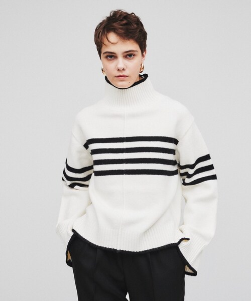 cloenc（クロエンス）の「◆【手洗い可】ハイネックニットプルオーバー（ニット/セーター・レディース・ライトグリーン/ホワイト/ベージュ/グレー系2/アイボリー系2/グレー・02）」の6枚目の写真