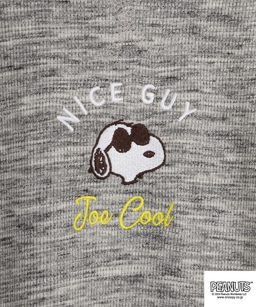 PEANUTS(ピーナッツ)の「PEANUTS ワッフル 刺繍 長袖Tシャツ(Tシャツ/カットソー・メンズ・杢グレー/ブラック/ネイビー/ホワイト・M/L/LL)」の11枚目の写真