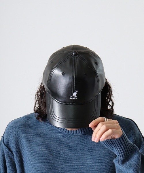 KANGOL（カンゴール）の「KANGOL SMU FAUX LEATHER BASEBALL（キャップ・メンズ・ブラック・FREE）」の4枚目の写真