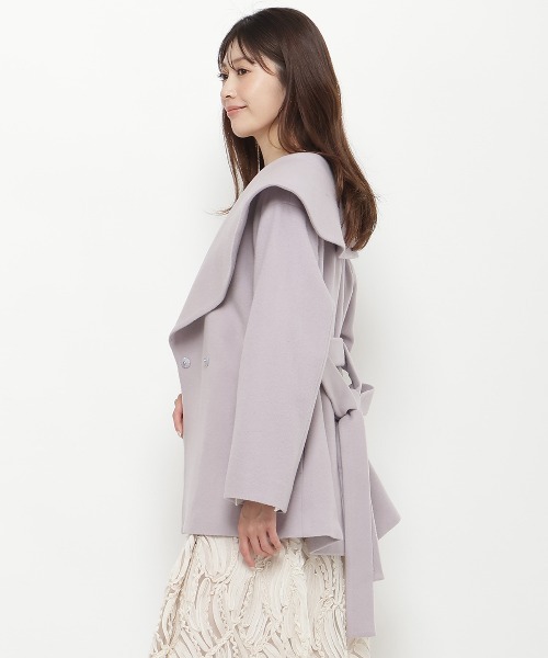 セール】ウールビーバーショールカラーショートコート（ダウン