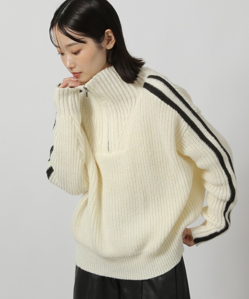 セール】ハーフZIPラインニットプルオーバー / 220869（ポロシャツ