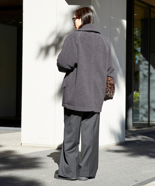 AP STUDIO(エーピーストゥディオ)の「ボアピーコート(ピーコート・レディース・グレー・36/38)」の4枚目の写真