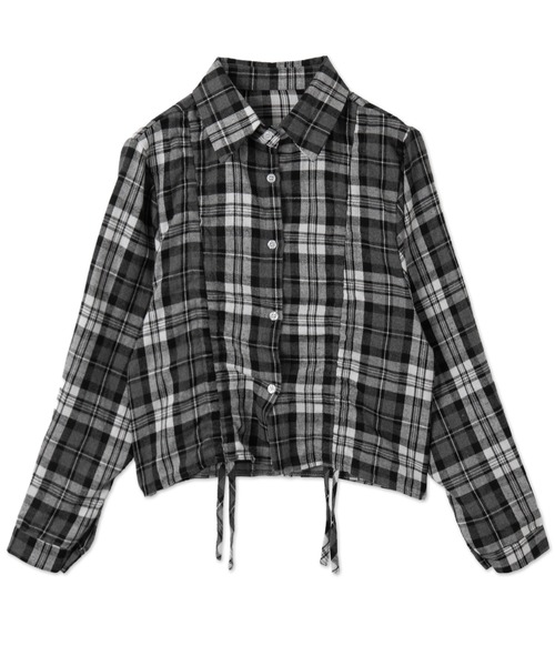 Figments（フィグメンツ）の「クロップドドロストチェックシャツ（シャツ/ブラウス・レディース・レッド/ブラック・FREE）」の10枚目の写真