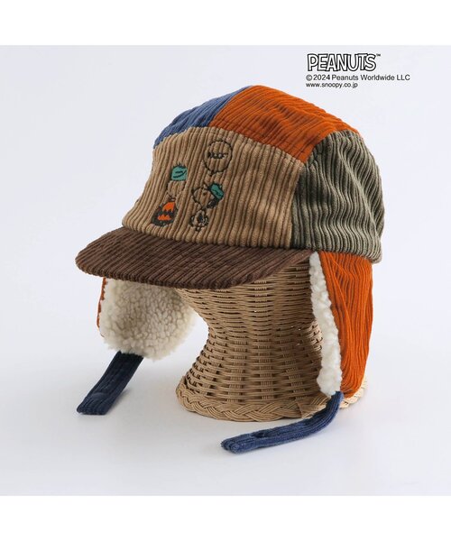 PEANUTS(ピーナッツ)の「【PEANUTSコラボ】 刺繍フライトキャップ(ハット・キッズ・レインボー/キナリ・50/54/58)」の3枚目の写真