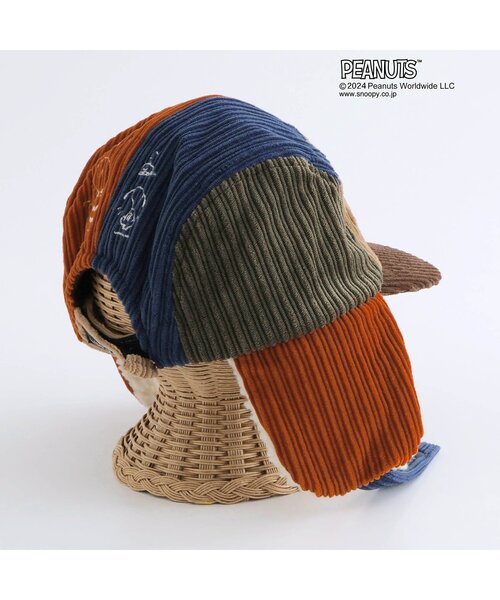PEANUTS(ピーナッツ)の「【PEANUTSコラボ】 刺繍フライトキャップ(ハット・キッズ・レインボー/キナリ・50/54/58)」の4枚目の写真